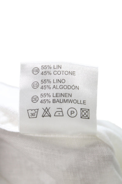 Monteze Molo Mens Collard Button Front Top White Size M