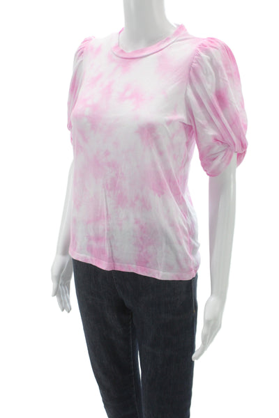 Generation Love Women Jersey Tie Dye Pink Crew Neck Short Sleeve Tee Size XS