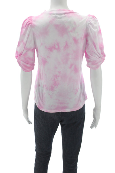 Generation Love Women Jersey Tie Dye Pink Crew Neck Short Sleeve Tee Size XS