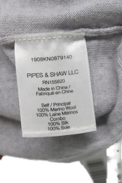 Veronica Beard Women Merino Wool Crew Neck Pullover Gray Long Sleeve Size XS