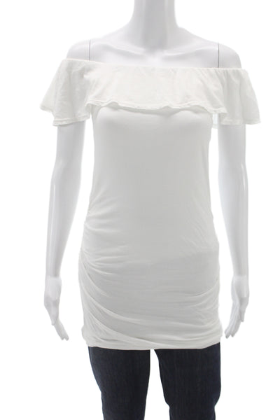 Velvet by Graham & Spencer Womens Off Shoulder Jersey Blouse White Size XS