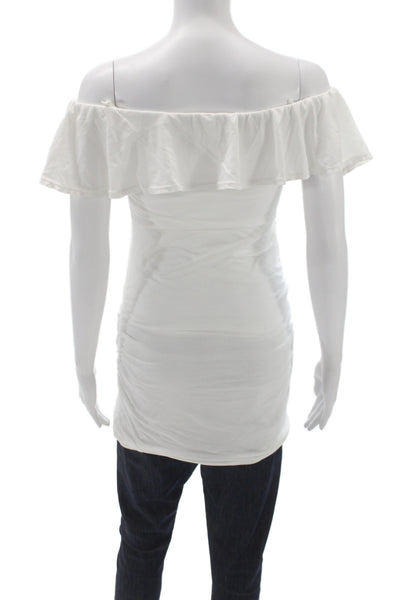 Velvet by Graham & Spencer Womens Off Shoulder Jersey Blouse White Size XS