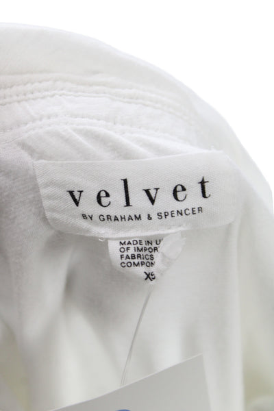 Velvet by Graham & Spencer Womens Off Shoulder Jersey Blouse White Size XS