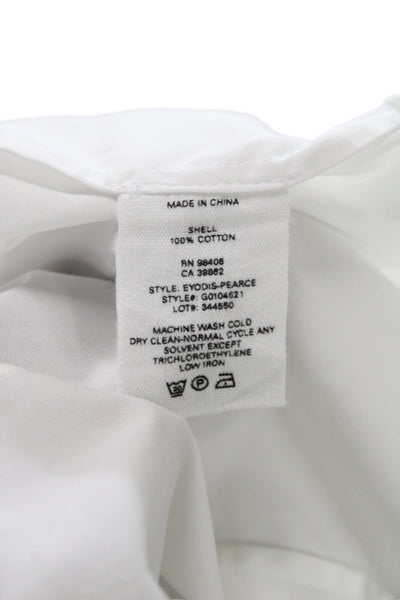 Theory Womens Tunic Button-Up White Collared Long Sleeve 100% Cotton Size PP