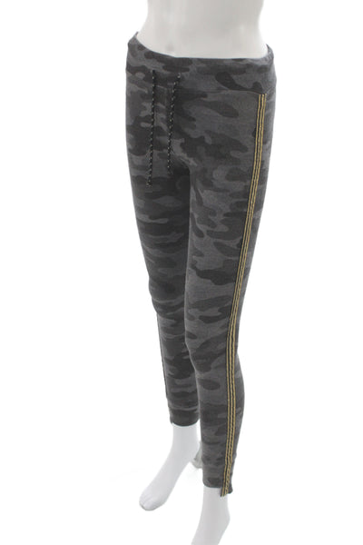 Sundry Women Jogger Pants Gray Camo Drawstring Viscose 29 Inseam Size 0