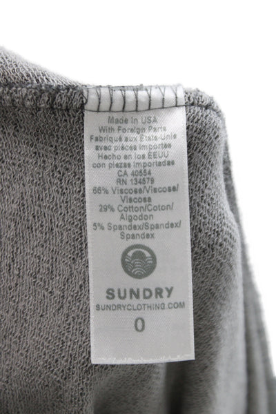 Sundry Women Jogger Pants Gray Camo Drawstring Viscose 29 Inseam Size 0
