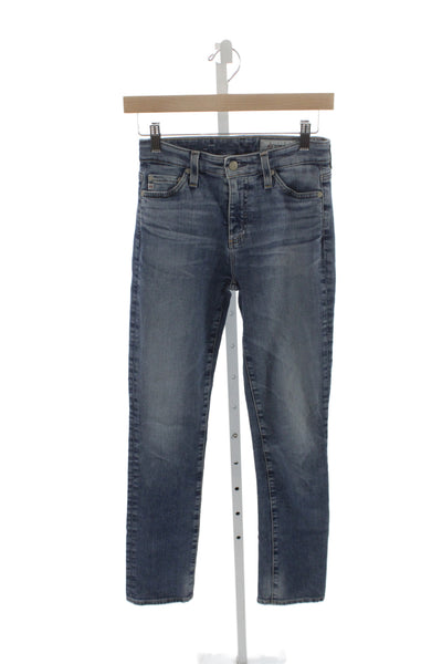 AG-ED Denim Womens Straight Jeans Blue Mid-Rise Cotton Size 24