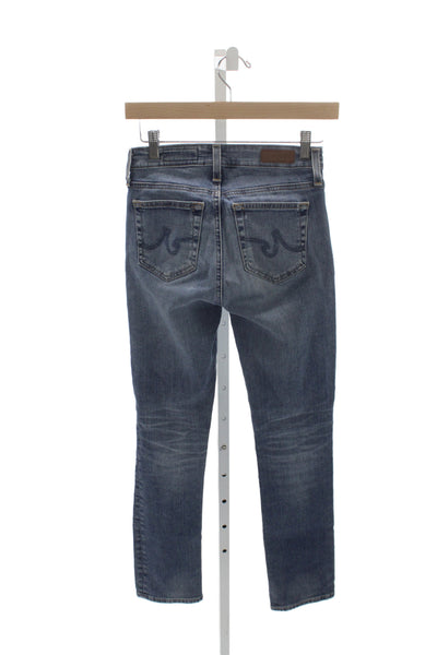AG-ED Denim Womens Straight Jeans Blue Mid-Rise Cotton Size 24