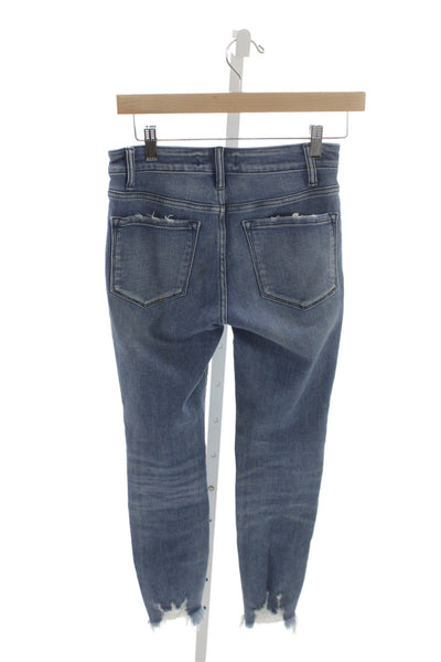 Flying Monkey Womens Skinny Blue Jeans Cotton Button Mid-Rise Size 25