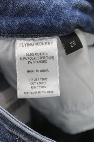 Flying Monkey Womens Skinny Blue Jeans Cotton Button Mid-Rise Size 25
