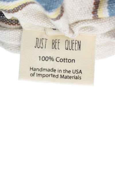 Just Bee Queen Womens Mini Bohemian Striped Beige Cotton Tie Skirt Size S
