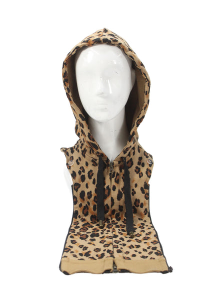 Michelle Mason Womens Silk One Shoulder Leopard Blouse Blue Size 2