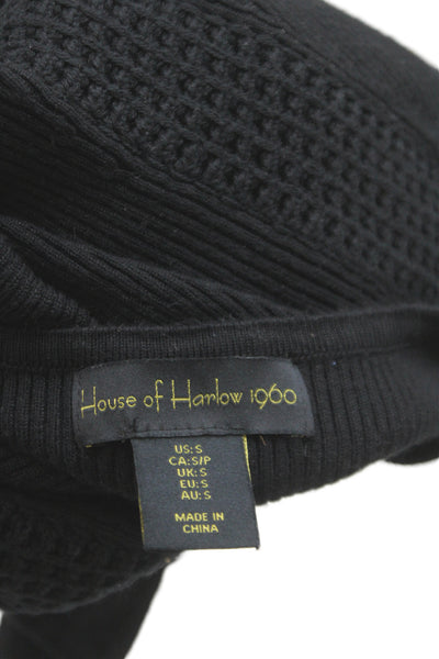 House of Harlow 1960 Womens Basic Black V Neck Long Sleeve Blouse Size S