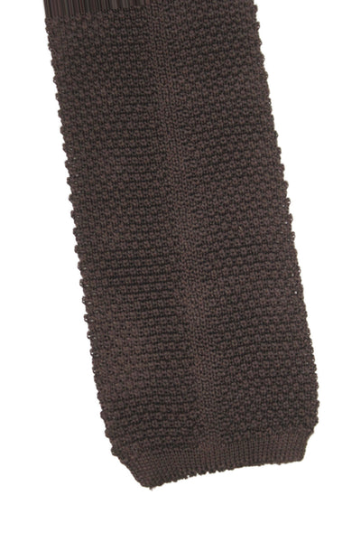CH Carolina Herrera Mens Silk Woven Knit Necktie Chocolate Brown