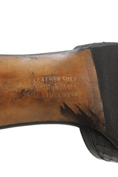 Salvatore Ferragamo Womens Ankle Strap Pumps Black Size 7.5 Extra Narrow