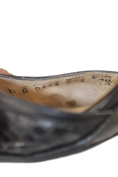 Salvatore Ferragamo Womens Ankle Strap Pumps Black Size 7.5 Extra Narrow