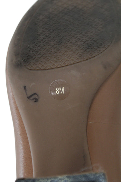 Tory Burch Womens Leather Medallion Slide On Pumps Brown Size 8 Medium