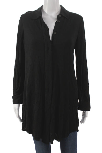 Barneys New York Women Black Tunic Button-Up Long Sleeve Size 42