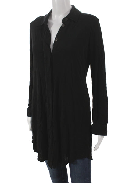 Barneys New York Women Black Tunic Button-Up Long Sleeve Size 42