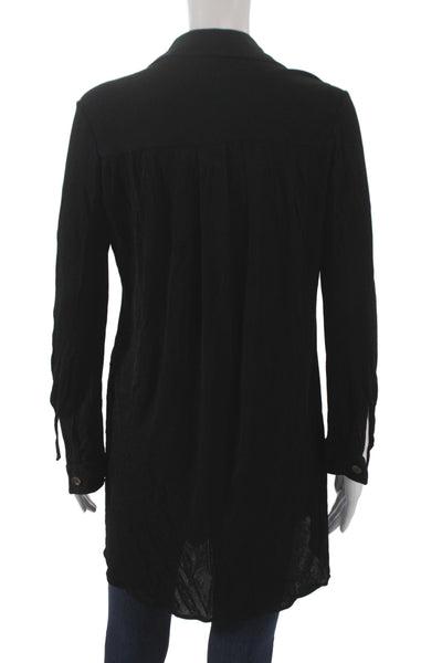 Barneys New York Women Black Tunic Button-Up Long Sleeve Size 42