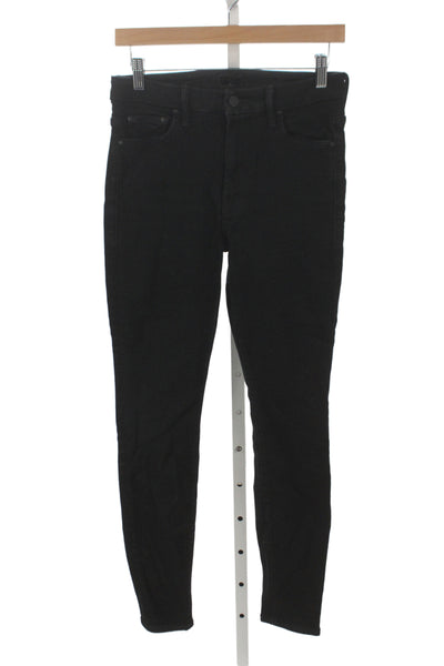 Mother Womens Skinny Black Cotton Jeans Size 28