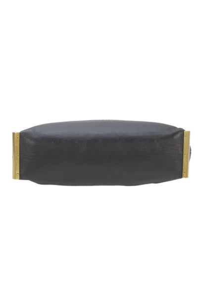Daniella Lehavi Womens Leather Clasp Closure Clutch Shoulder Handbag Black
