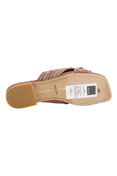 Dolce Vita Womens Textured Woven Chained Accent Sandals Brown Size 6