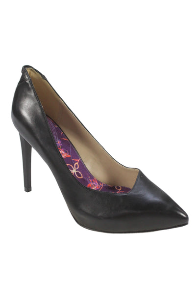 Veerah New York Womens Leather Pointed Toe Stiletto Pumps Black Size 7