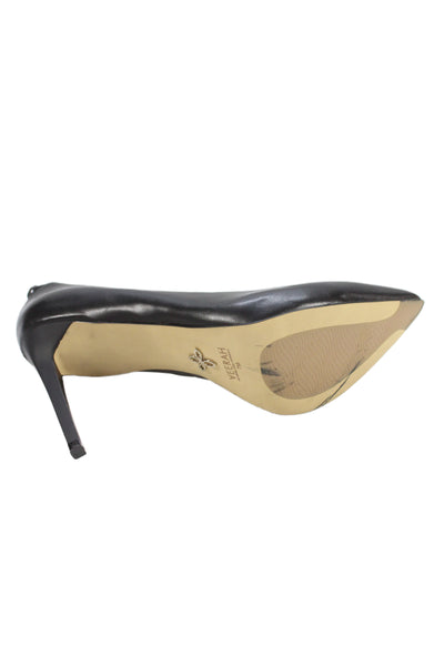 Veerah New York Womens Leather Pointed Toe Stiletto Pumps Black Size 7