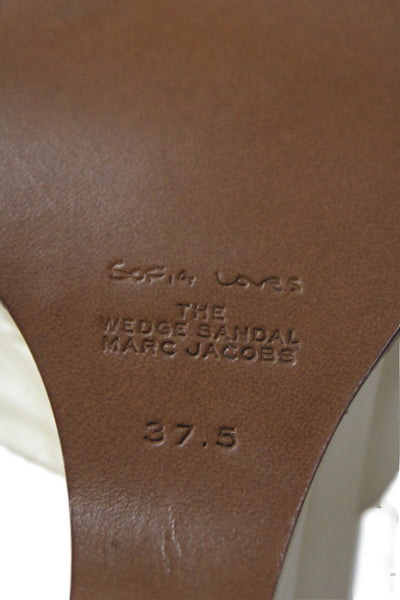 Marc Jacobs Womens Sofia Loves The Wedge Sandal Heels Beige Size EUR 37.5