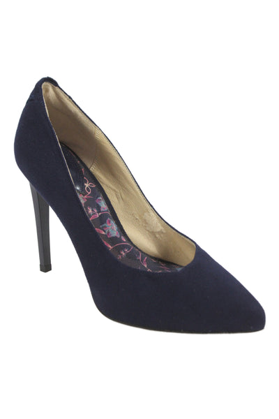 Veerah New York Womens Suede Pointed Toe Stiletto Pumps Navy Size 6