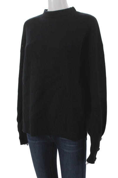 Tahari Womens Black Mock Neck Pullover Sweater 50% Viscose Long Sleeve Size M