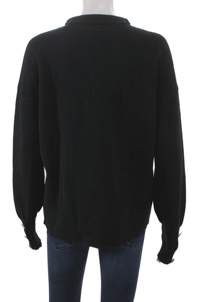 Tahari Womens Black Mock Neck Pullover Sweater 50% Viscose Long Sleeve Size M