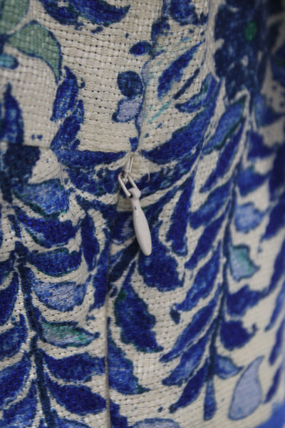 Tory Burch Women Fit & Flare Blue Linen Dress Sleeveless Size 10