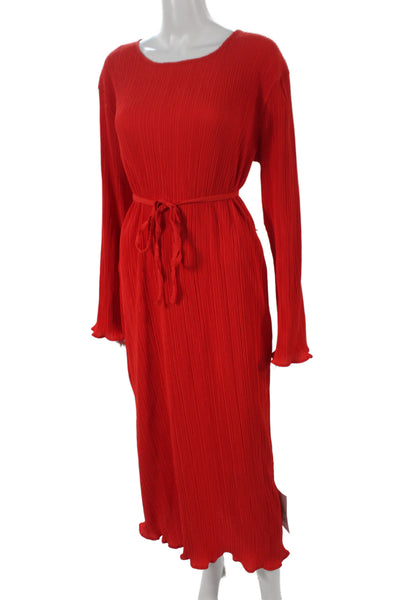 Never Fully Dressed Womens Maxi Dress Red Long Sleeve Round Neck Size 10