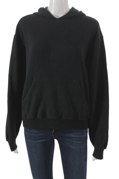 Skims Womens Pullover Hoodie Black Long Sleeve 70% Cotton Size 2XS