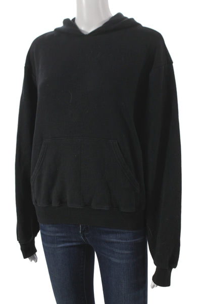 Skims Womens Pullover Hoodie Black Long Sleeve 70% Cotton Size 2XS