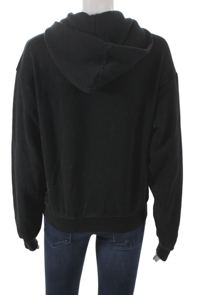 Skims Womens Pullover Hoodie Black Long Sleeve 70% Cotton Size 2XS