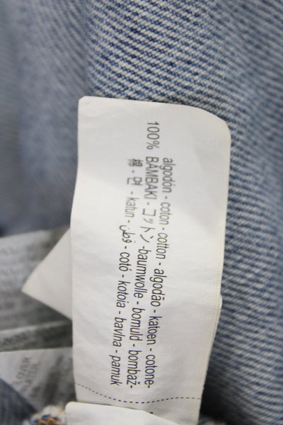 Zara Women Basic Jacket Blue Cotton Button Long Sleeve Solid Size XS