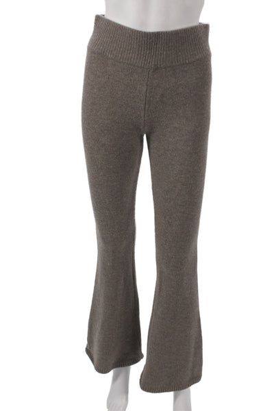 Zara Womens Brown Wool Flared Leggings Ski Winter Size S