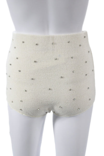 Zara Women Hot Pants Ivory Polyester Sparkly Size S