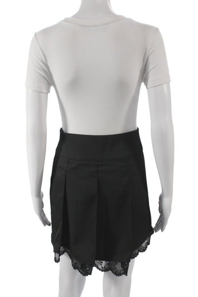 Adidas Women Mini Skirt Black 100% Recycled Polyester Zip Athleisure Size 2