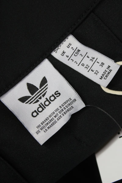 Adidas Women Mini Skirt Black 100% Recycled Polyester Zip Athleisure Size 2