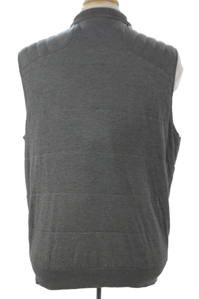 Polo Golf Ralph Lauren Mens Quilted Modal Vest Gray Zip Size L