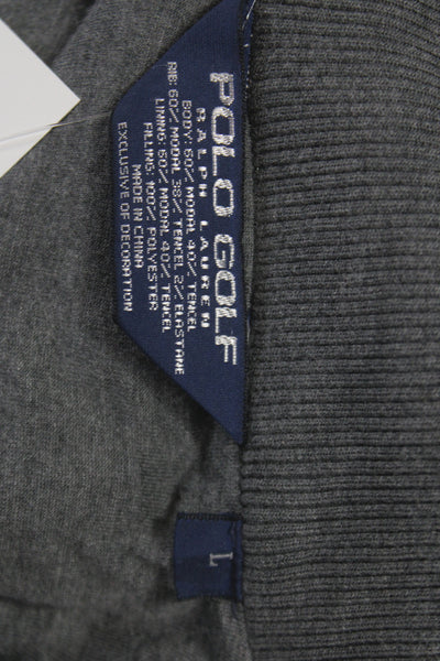 Polo Golf Ralph Lauren Mens Quilted Modal Vest Gray Zip Size L