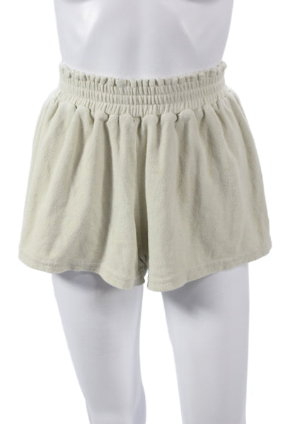 Faithfull The Brand Women Sweat Shorts Beige Cotton Beach Size 2