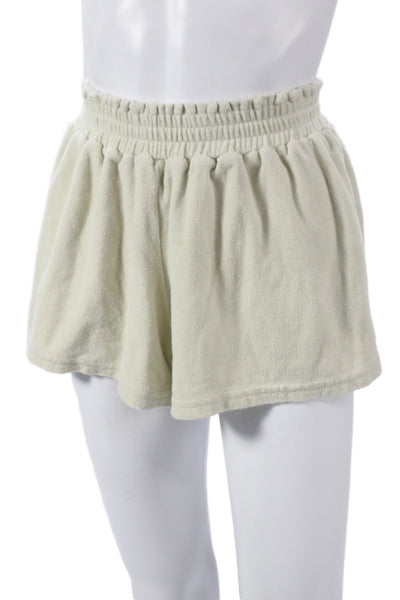 Faithfull The Brand Women Sweat Shorts Beige Cotton Beach Size 2