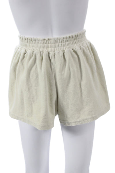 Faithfull The Brand Women Sweat Shorts Beige Cotton Beach Size 2
