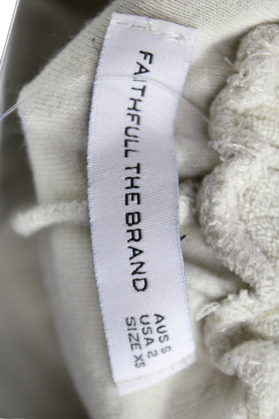 Faithfull The Brand Women Sweat Shorts Beige Cotton Beach Size 2