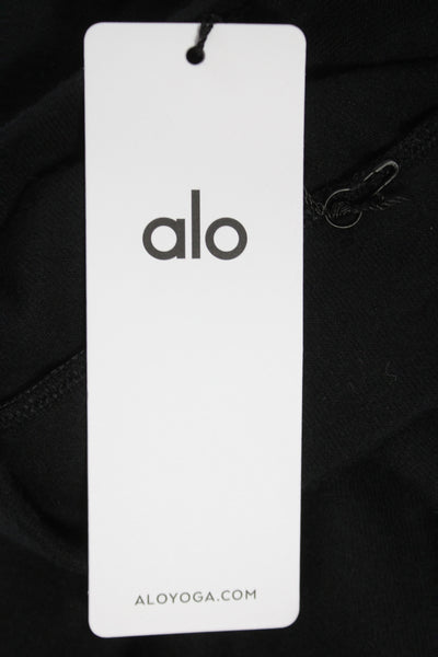 Alo Womens Athletic Shorts Black Polyester Solid Spring Size 2XS